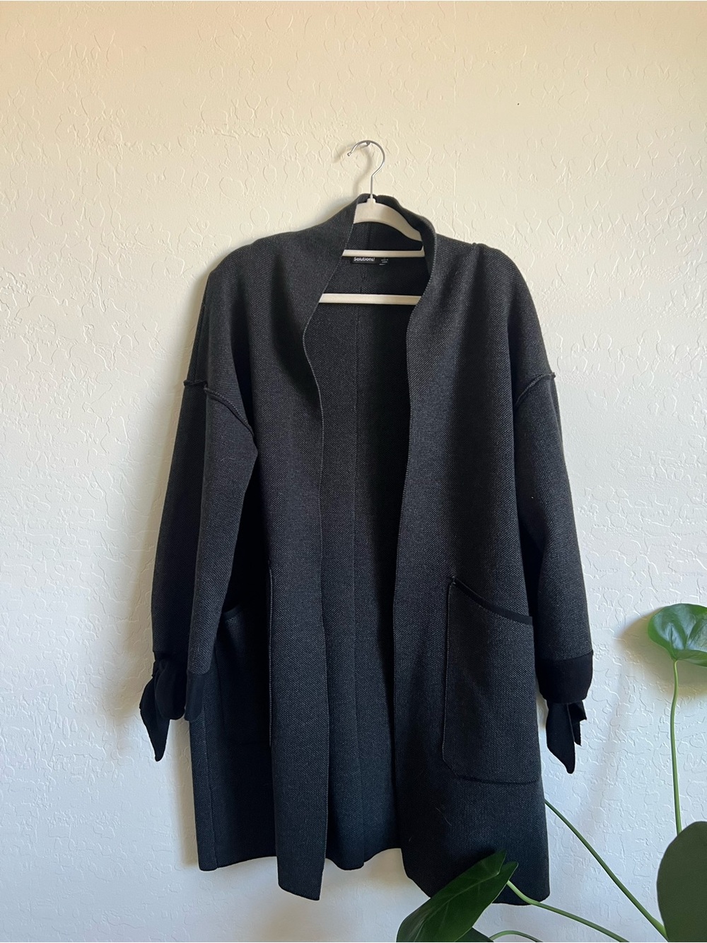 Women's Open-Front Knit Cardigan Sweater - Black